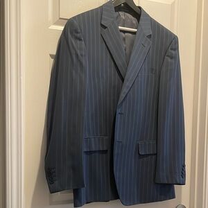 Rochas Men's Blue Striped Blazer and Pant Suit Set